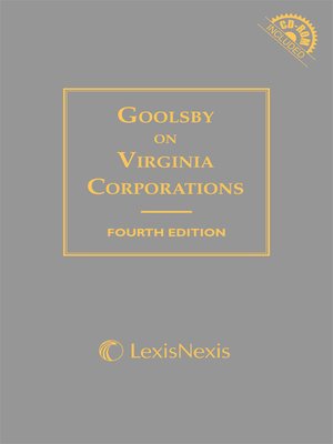 cover image of Goolsby on Virginia Corporations